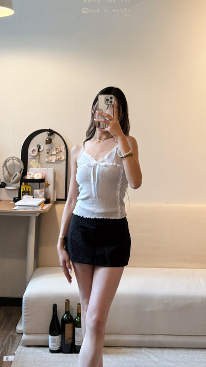 [ 🆕 可鹽可甜 𐙚⋆°🦢.⋆ᥫ᭡ 絲帶蝴蝶結小背心 ] Palette Lace Cami - 2 colours