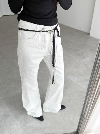 SALE [ 舒服 + 靚cut 🪽 歐美隨性高腰喇叭褲 ] Way Cool Mini Belt Flare Pants - 2 colours
