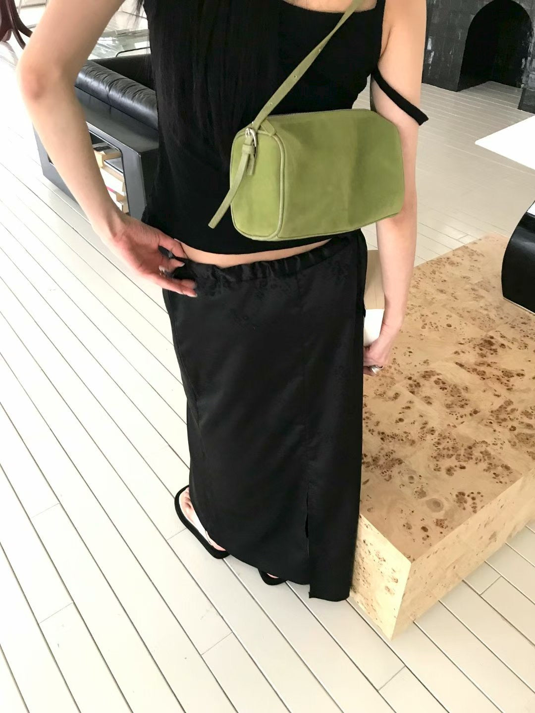 🆕 Satin Jacquard Drawstring Maxi Skirt - 2 colours