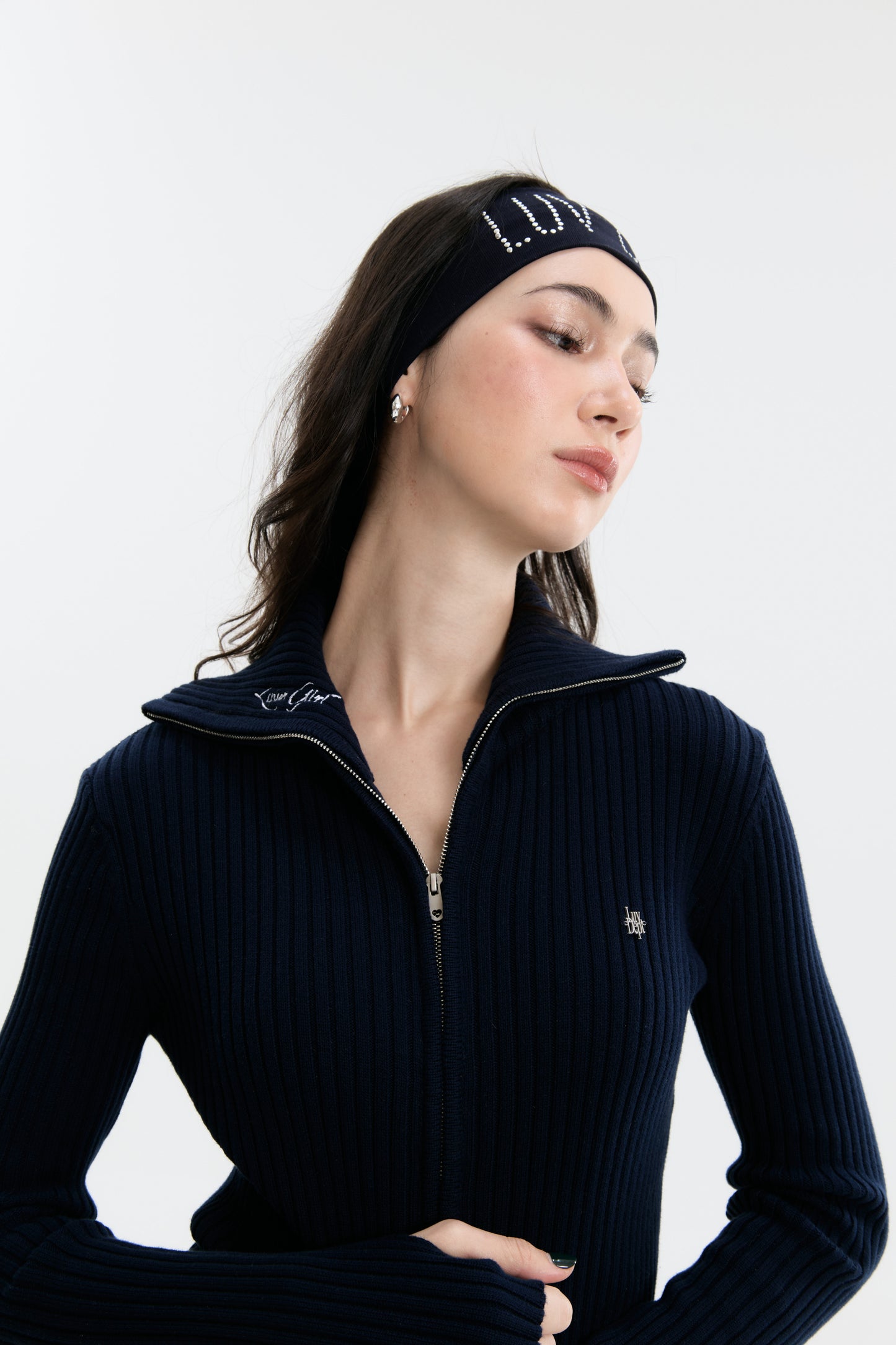 Luv Dept / The Core Full-Zip Sweater - Navy