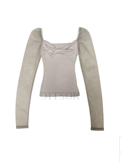 [ 🆕 不撞款～ 薄紗袖 ] Sheer Bubble Sleeves Top - 3 colours