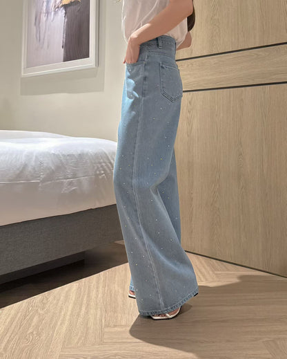 🆕 Sparkle Straight Wide-Leg Jeans - 3 colours