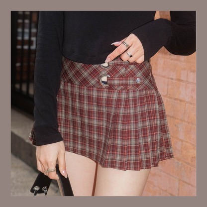 [ 🆕 cute & sassy! 英倫風百摺短裙 ] Irish Mini Skirt Checked