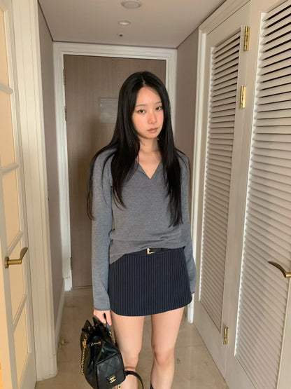 [ 🆕 簡約必備 𐙚⋆.˚ 直間短裙 ] Needa Mini Skirt Stripes - 2 colours