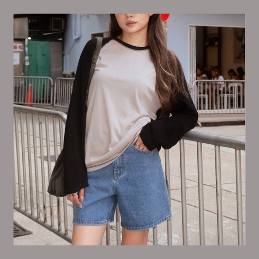 Contrast Stitch Raglan Long Sleeve - 4 colours