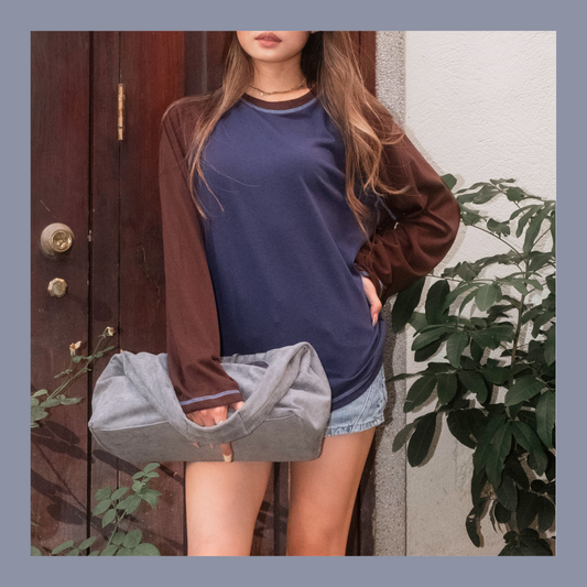 Contrast Stitch Raglan Long Sleeve - 4 colours