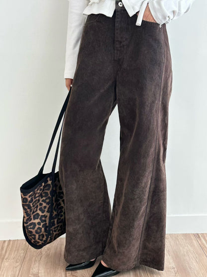 [ 🆕 大推款!! 秋冬絨面 極厚實+靚料+靚 cut ] Fall Velvet Wide-Leg Pants - 2 colours