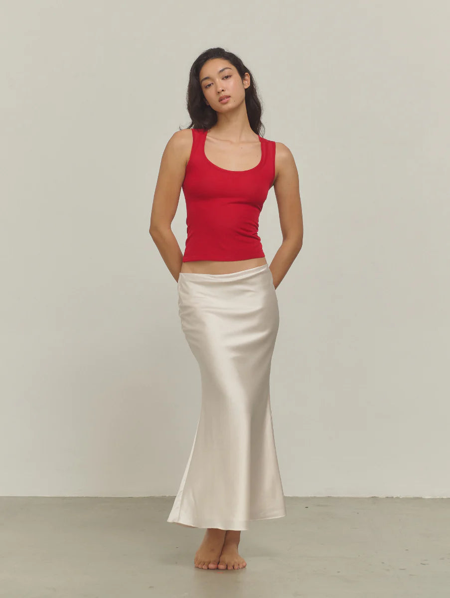 [ Premium ⚜️ ] Leila Layered Knit Top - Red