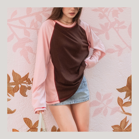 Contrast Stitch Raglan Long Sleeve - 4 colours