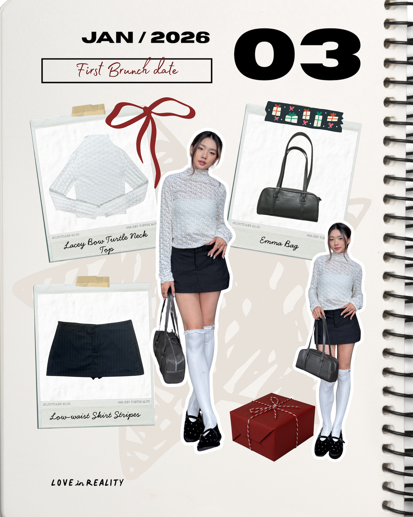 [ 🆕 溫柔氣質 🐚 透視蝴蝶結 lace ] Lacey Bow Turtle Neck Top - 3 colours