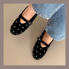 [ 好可愛!! 絨面心型 Mary Jane flats] Mini Heart Velvet Flats