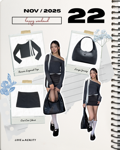 [ 🆕 氣質蝴蝶結斜膊 top ] Bowie Layered Top - 2 colours