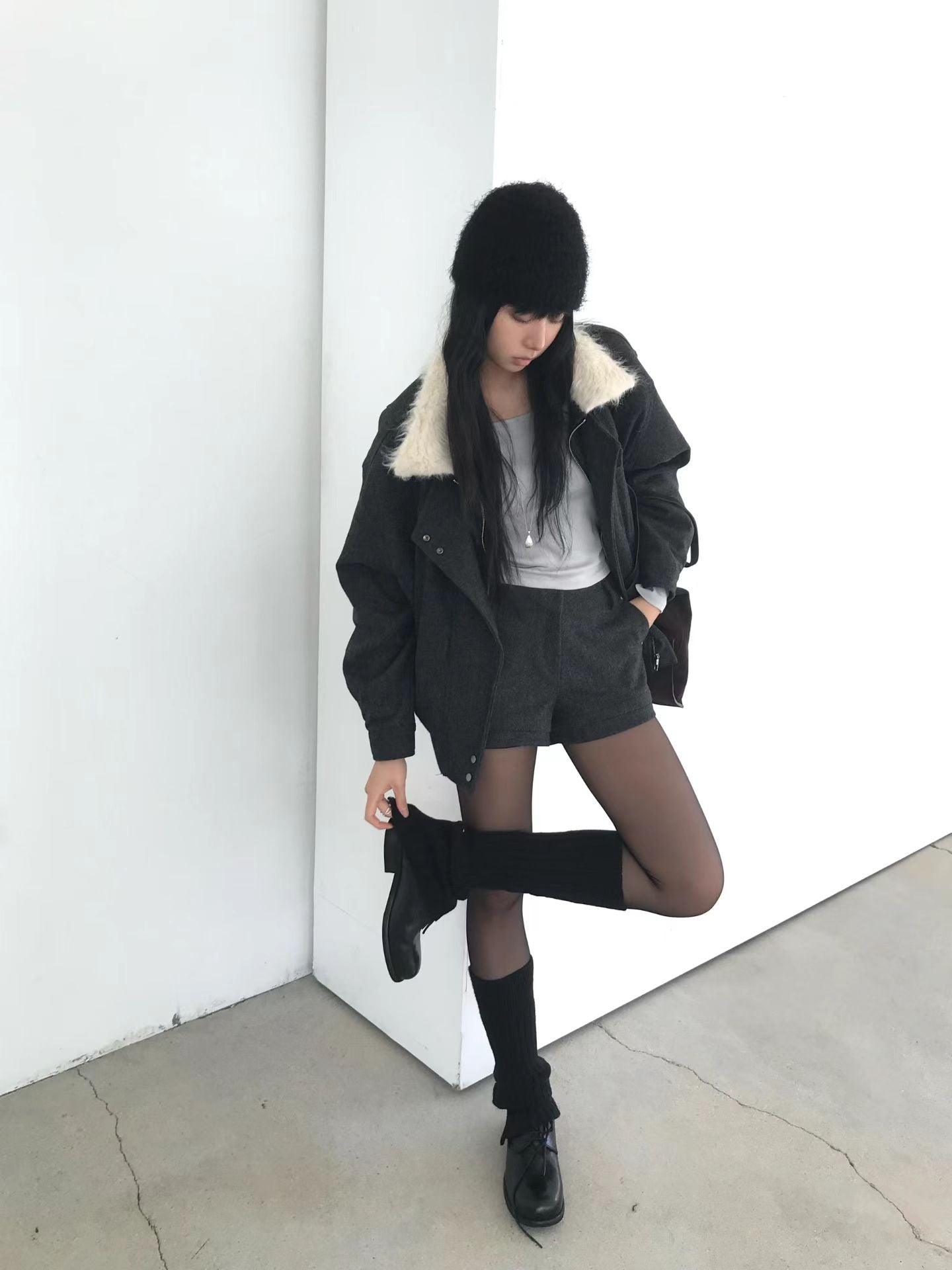 [ 潮流 pick! 歐美型格暖笠笠外套 ] Bomber Faux Jacket  - 2 colours
