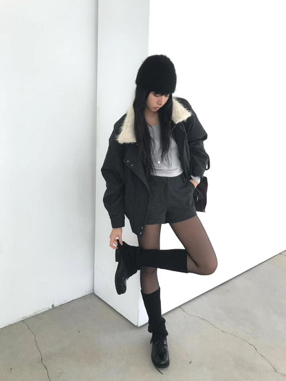 [ 潮流 pick! 歐美型格暖笠笠外套 ] Bomber Faux Jacket  - 2 colours