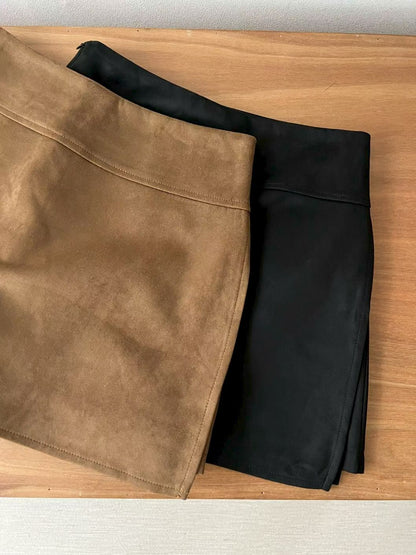 [ 🆕 滑捋捋麂皮裙褲 ] Fall Basic Suede Skorts - 2 colours