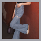 [ 極顯瘦牛仔! 顯身型 ] -5kg High-waist Skinny Flare Jeans