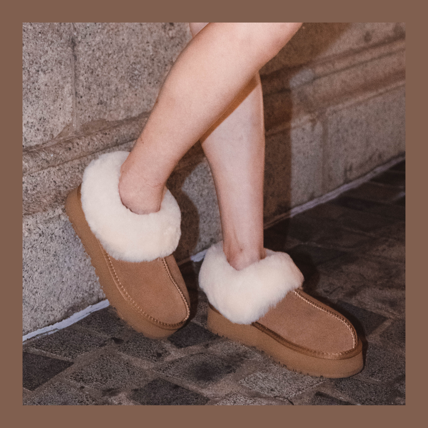 [ 今年必備! 毛毛厚底鞋 ] Mo Mo Fluffy Winter Platform Slipper - 3 colours