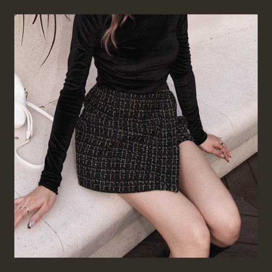 [ 節假日之選! 閃閃裙褲 ] Bling Bling Tweed Skorts - 2 colours