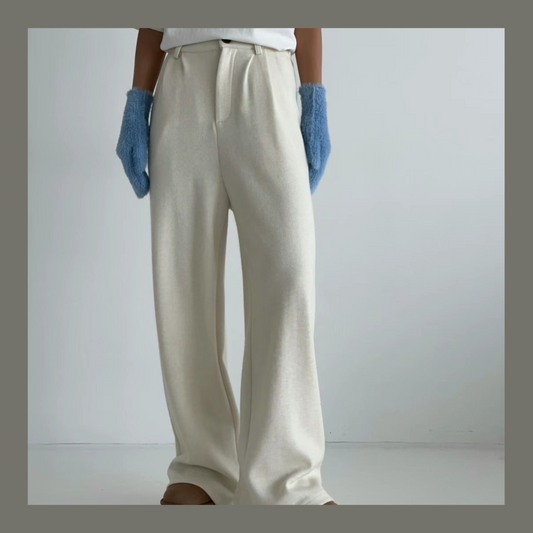 [ 超柔軟觸感休閑褲! ] Comfy Max Stretchy Pants Straight - Ivory