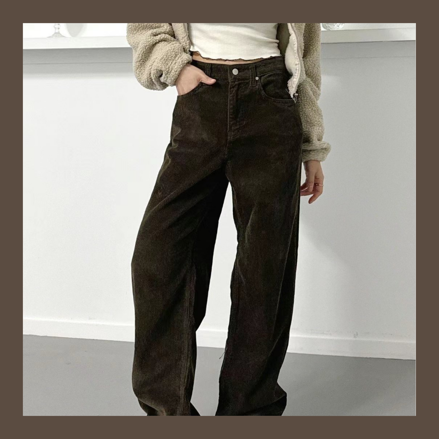 [十萬個推薦! 慵懶直腳 軟熟燈芯絨闊腳褲 ] No Worries Corduroy Wide Leg Pants - 3 colours