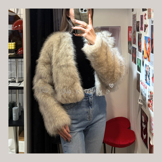 [ 簡約高級感～ 毛毛短套 ] Foxy Faux Fur Jacket