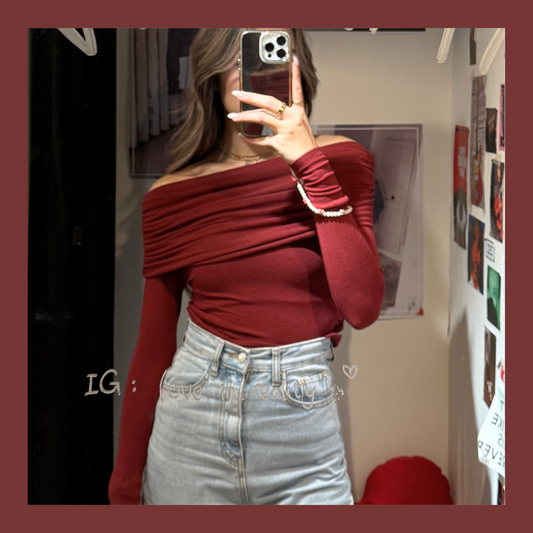 [ 最純粹的一字膊 🧚🍷 重要場合必備 ] Barbaresco Off-Shoulder Top