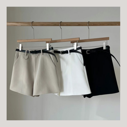 [ 老錢風~☕️簡約氣質西褲 (連皮帶) ] Right Away Shorts (with belt) - 3 colours