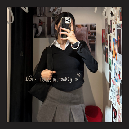 [ 潮流 “扮” 工 📁📈 恤衫領假兩件 ] Geek Shirt Top - 3 colours