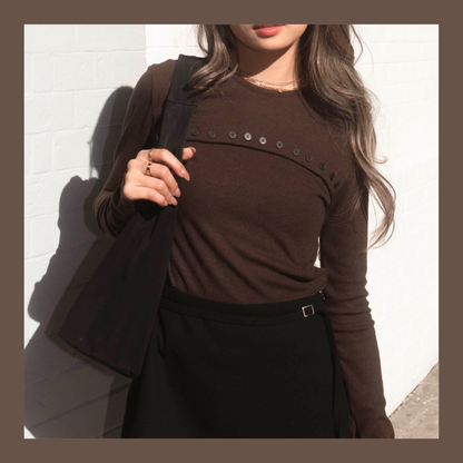 [ 🆕 簡約 & 小細節 ! 軟綿綿長袖 top ] Lock It Up Top - 3 colours