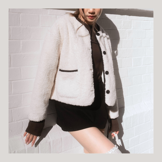 [ 🆕 超厚實! 超氣質! 短毛毛保暖外套 ] Bear Bear Fluffy Jacket - 2 colours