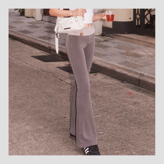 [ 極軟糯! 顛覆對低腰褲嘅印象 ] Ultra Soft Low-waisted Flare Pants - Grey