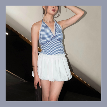 [ 🆕 田園風 🧺 清新可愛格仔 top ] Picnic Checked Backless Top - 2 colours