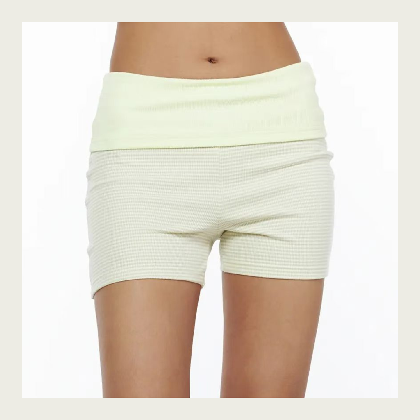 🆕 Foldover Striped Micro Hot Shorts -  3 colours