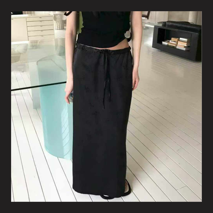 🆕 Satin Jacquard Drawstring Maxi Skirt - 2 colours
