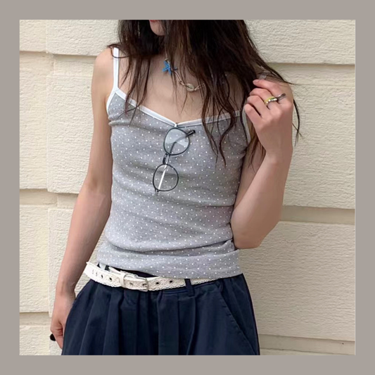 [ 🆕  super cute cute ⋆˚꩜｡ 小波點背心 ₊ ⊹ ] Polka Dot Cami - 5 colours
