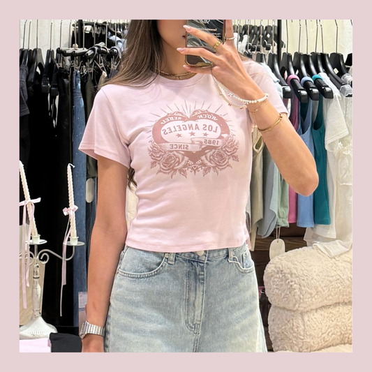 🆕 Los Angeles Graphic Baby Tee - 2 colours