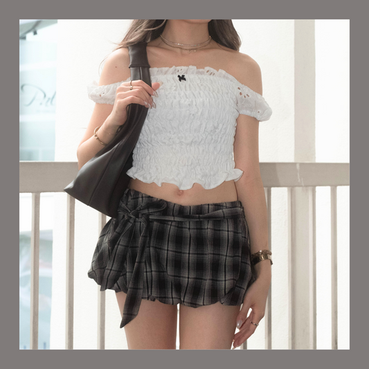 [ 🆕 波波裙 + 潮流格仔! ] Checked Bubble Skirt - 2 colours