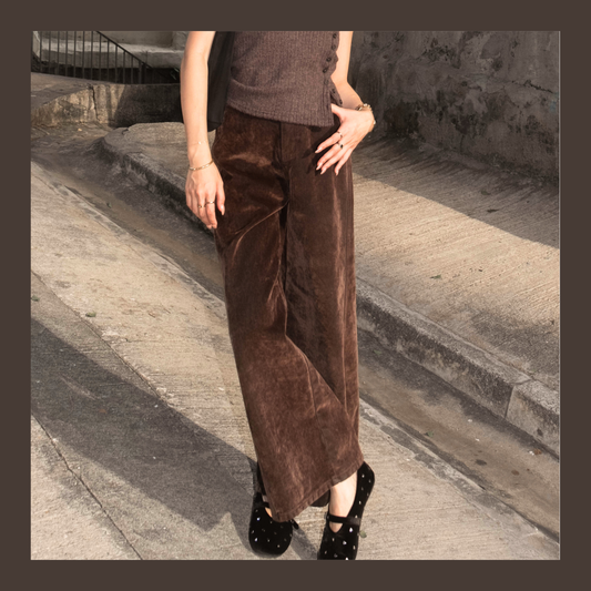 [ 🆕 大推款!! 秋冬絨面 極厚實+靚料+靚 cut ] Fall Velvet Wide-Leg Pants - 2 colours
