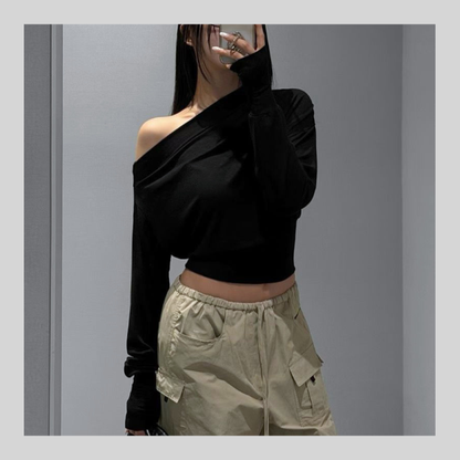 [ 🆕 無法抗拒的超柔軟觸感 ᶻ 𝗓 𐰁 .ᐟ ] Busy Cooling Asymmetric Top - 3 colours