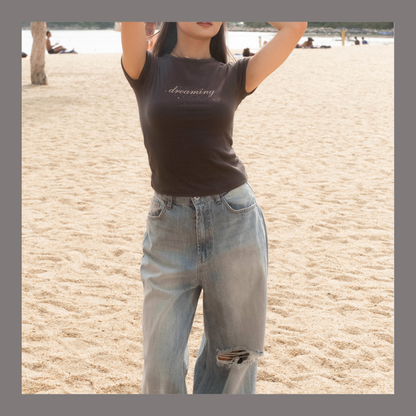[ 夏日必須要有的 baby tee ] Dreaming Everyday Tee - 2 colours