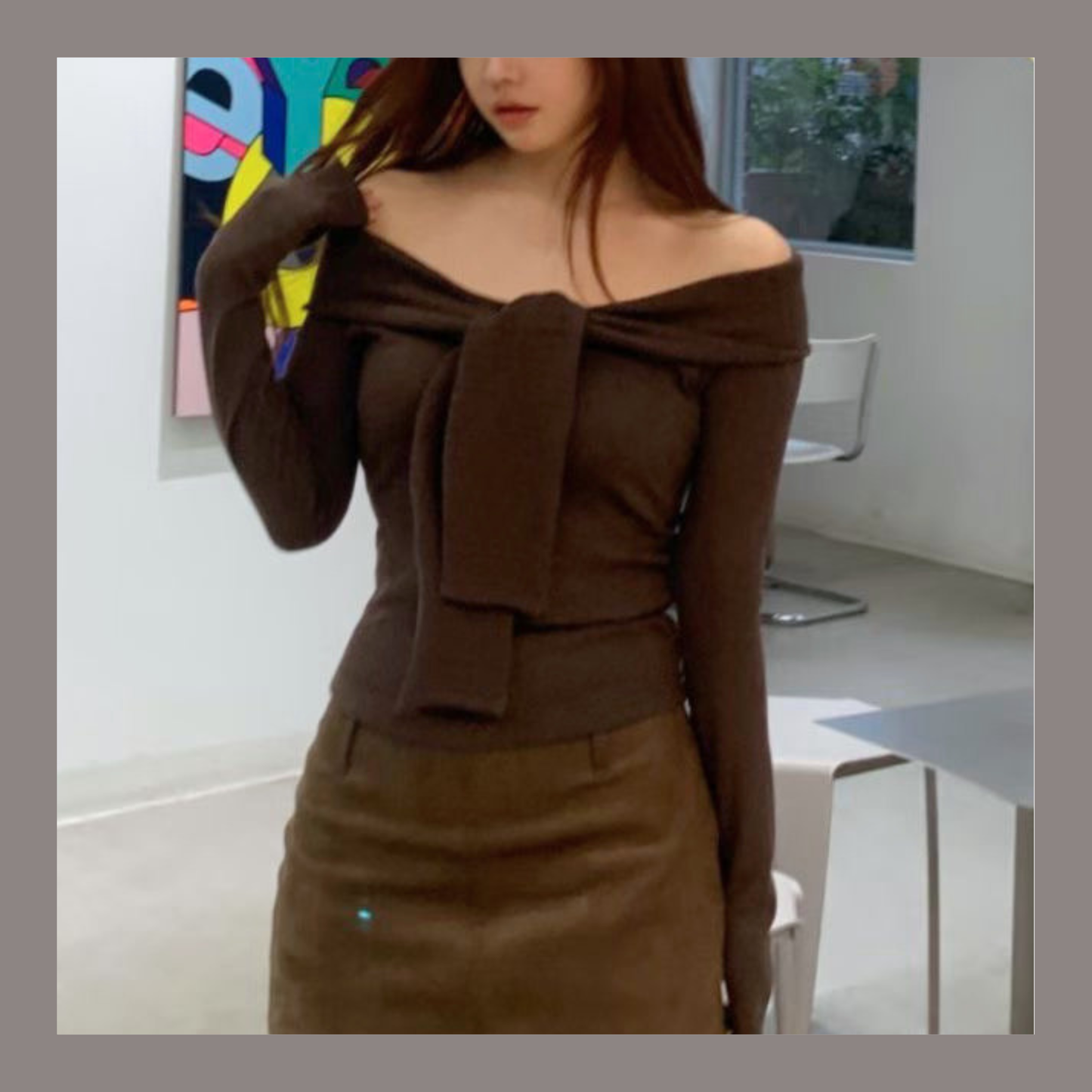 [ 🆕 氣質小性感 假兩件一字膊 ] Knot Off Shoulder Top - 3 colours