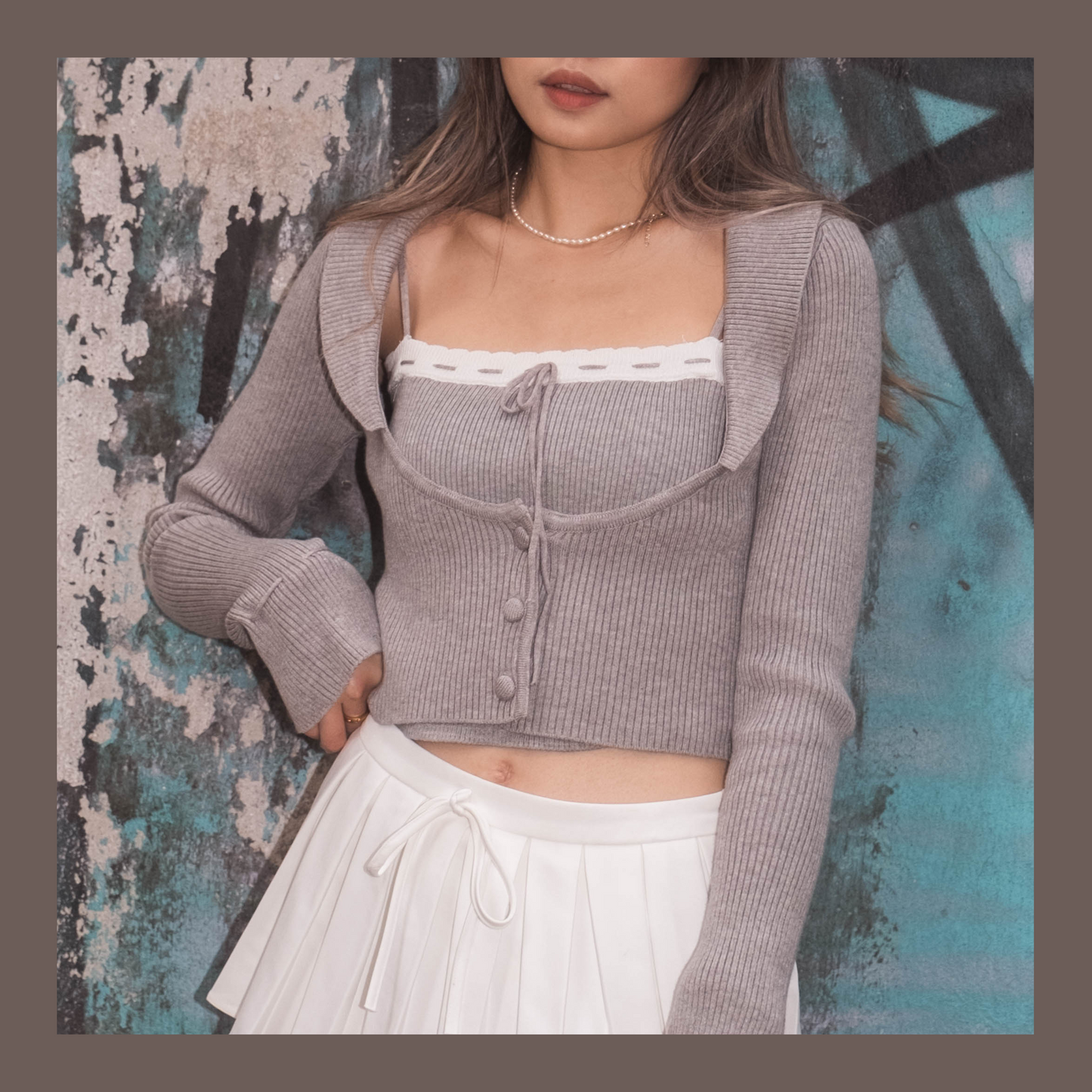 [ 溫柔可愛反領外搭 ] Sugar Babe Soft Knit Cardigan - 2 colours