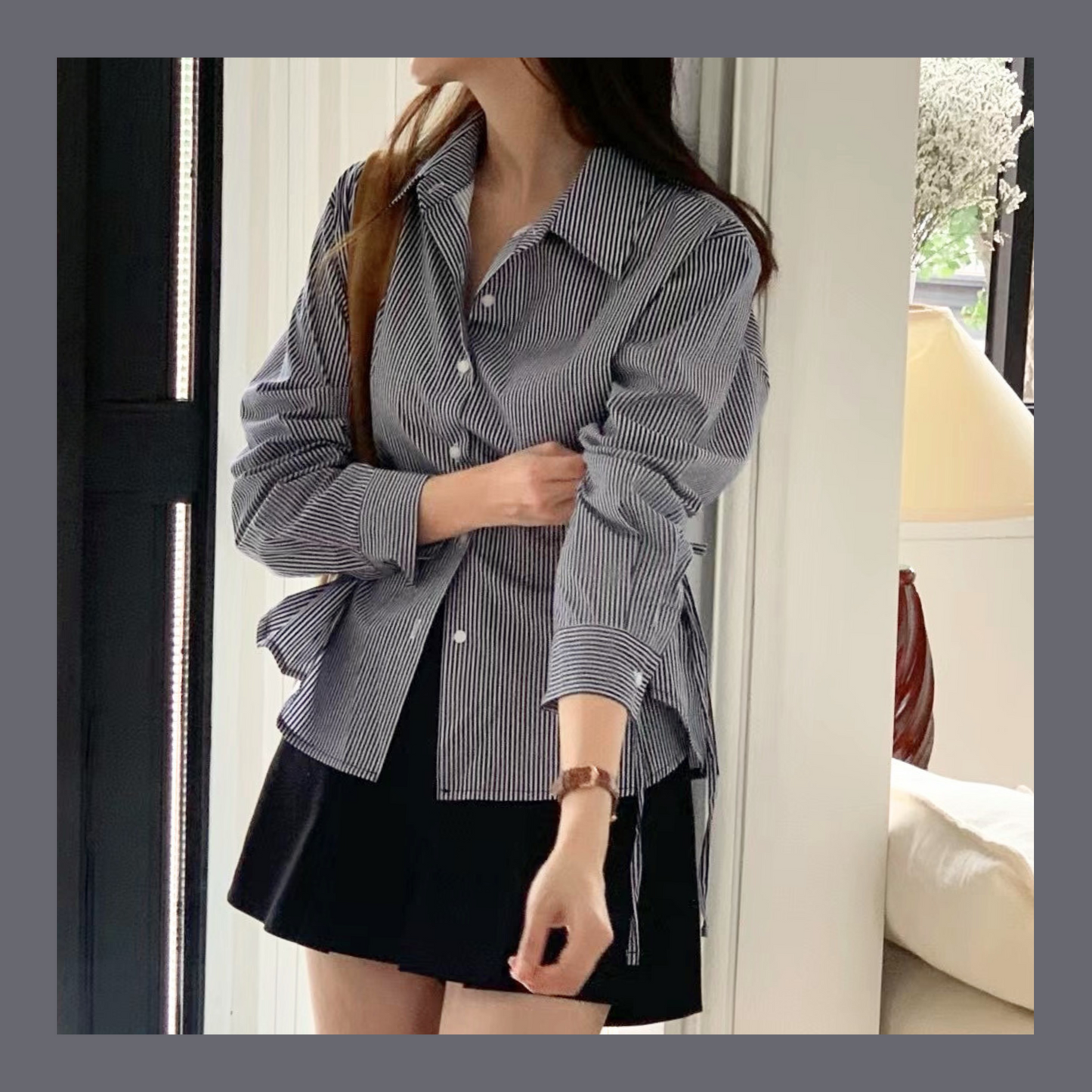 [ 三色入 初秋綁帶直間恤衫～] Tie On Side Shirt - 3 colours