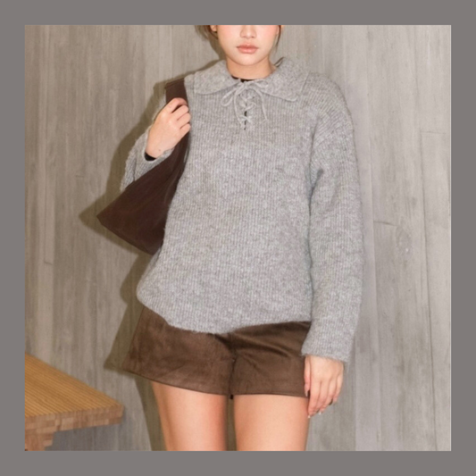 [ 🆕 簡單不出錯~! 綁帶寬鬆冷衫～] To Go Tie Up Knit Sweater - 3 colours