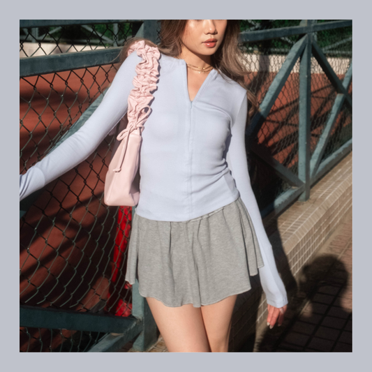 [ 🆕 歐美 Pilates girl 💌 貼身拉鍊 top ] Half-Zip Up Skinny Top - 3 colours