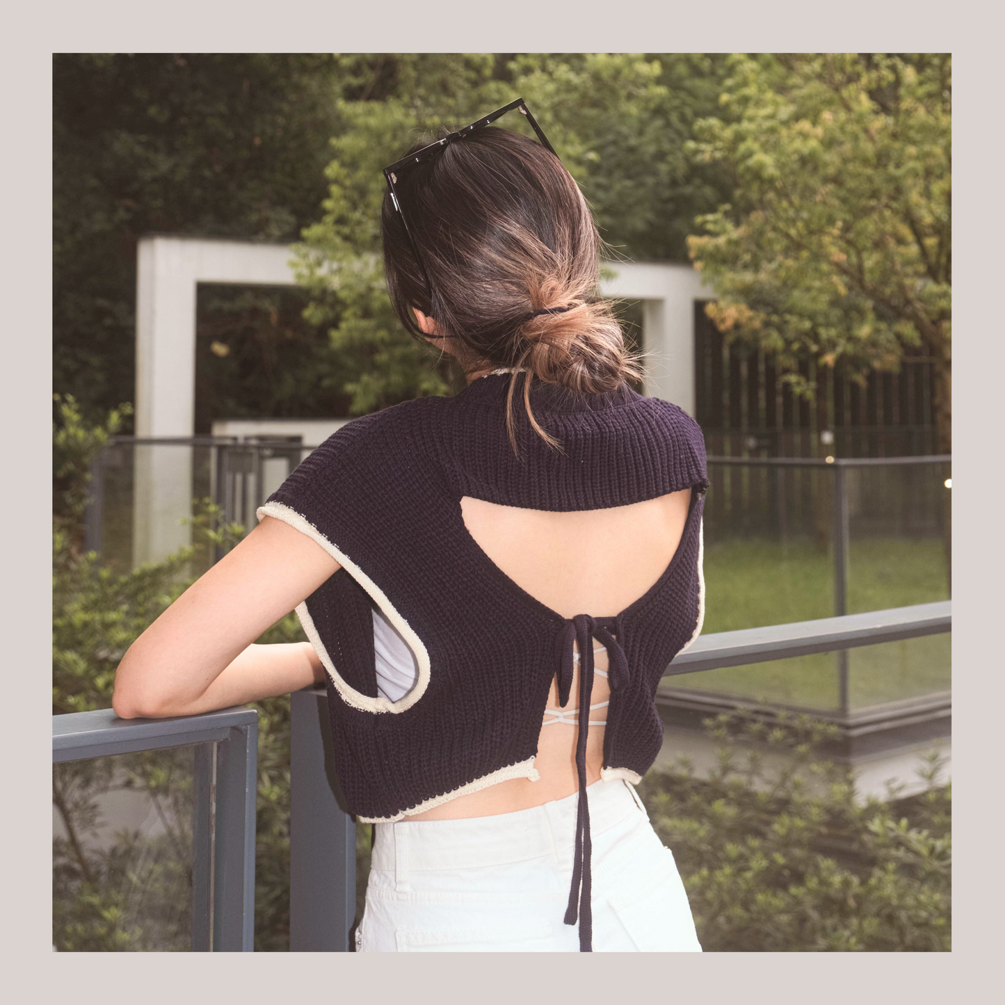 [ 基礎 Old Money 大露背~ 粗針織 ] Open Back Knit Top