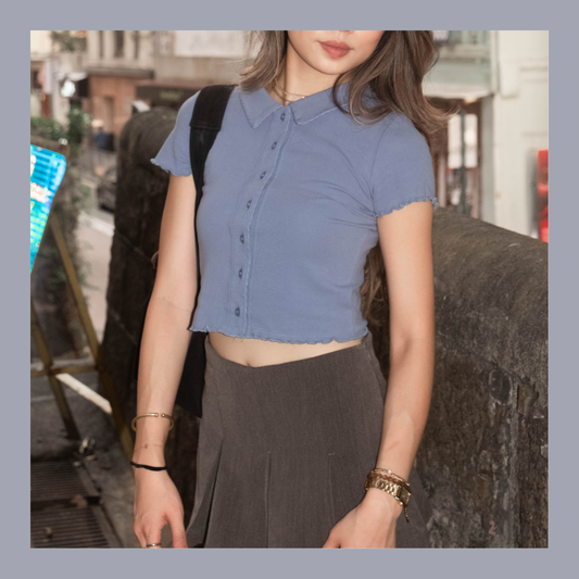 [ 🆕 低調易襯~ 🩶 軟綿綿彈性 top ] Cozy Cropped Shirt - 3 colours