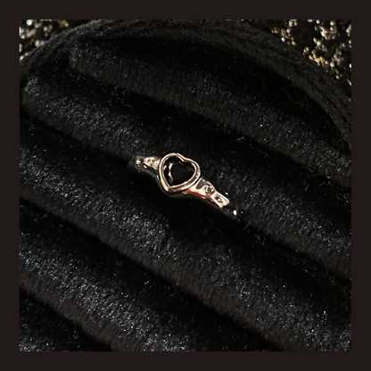 The Imperfect Black Heart Ring