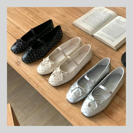 [ 新品優惠 🆕 甜美又型格! 芭蕾風平底鞋 ] Studs Ballerina Flats - 3 colours