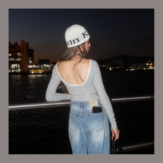 [ 🆕 大露背! 🧊🍸 經典橫閒連體衫 ] Backless Bodysuit Stripes - 2 colours